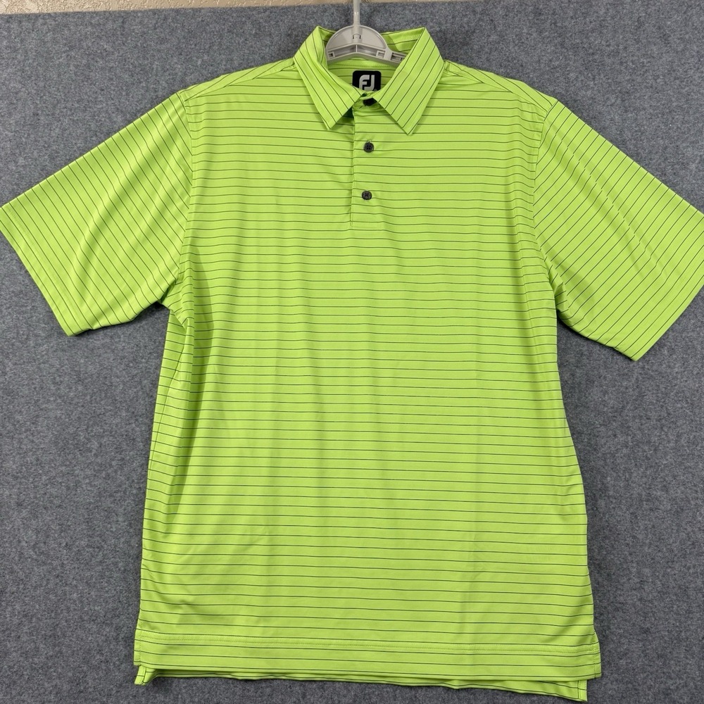 Footjoy Short SleevePolo Golf Stretch FJ Men's M‎ Green Striped